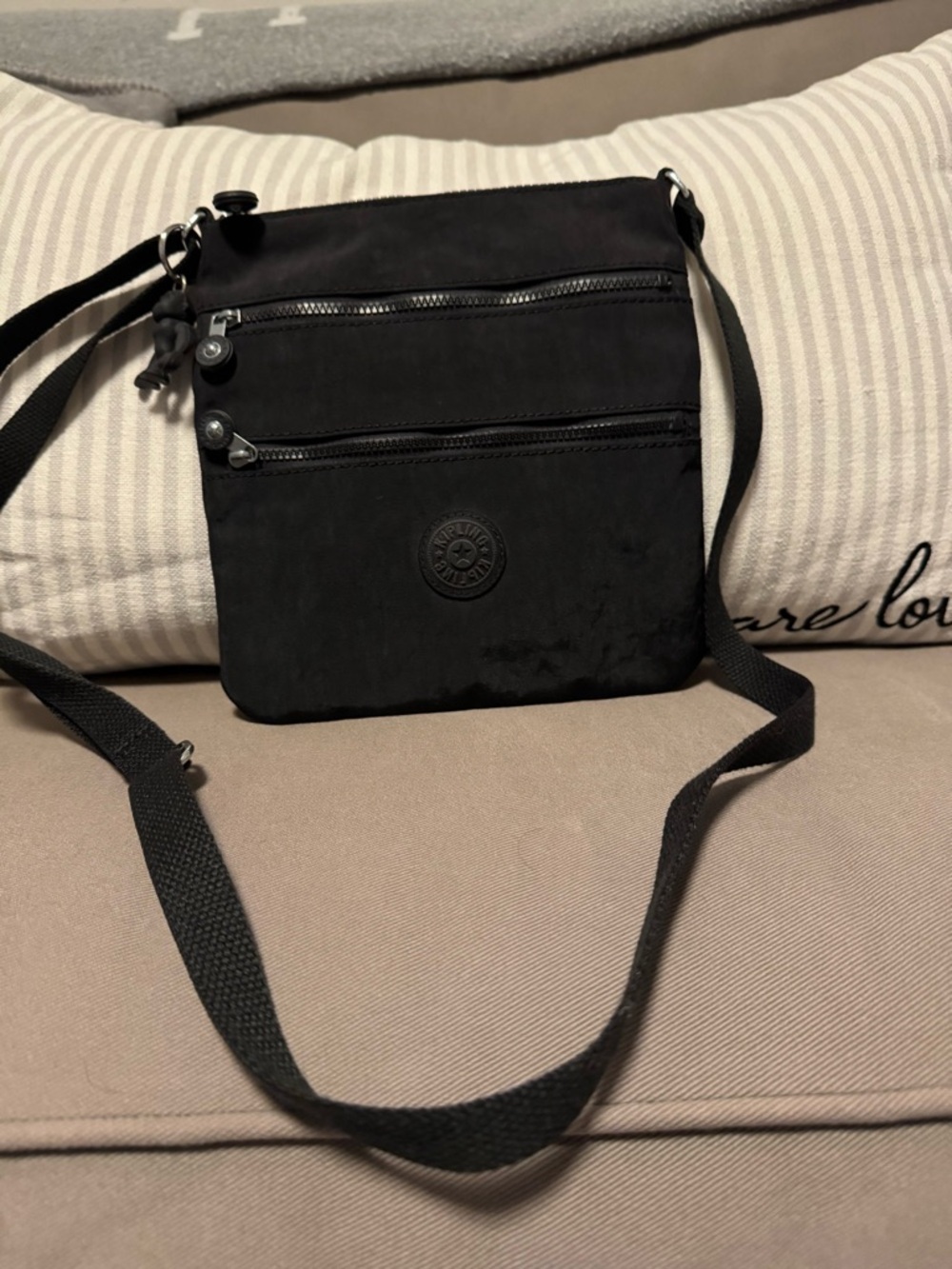 KIPLING Black Women's Keiko Crossbody Mini Bag, Lightweight Adjustable Purse EUC